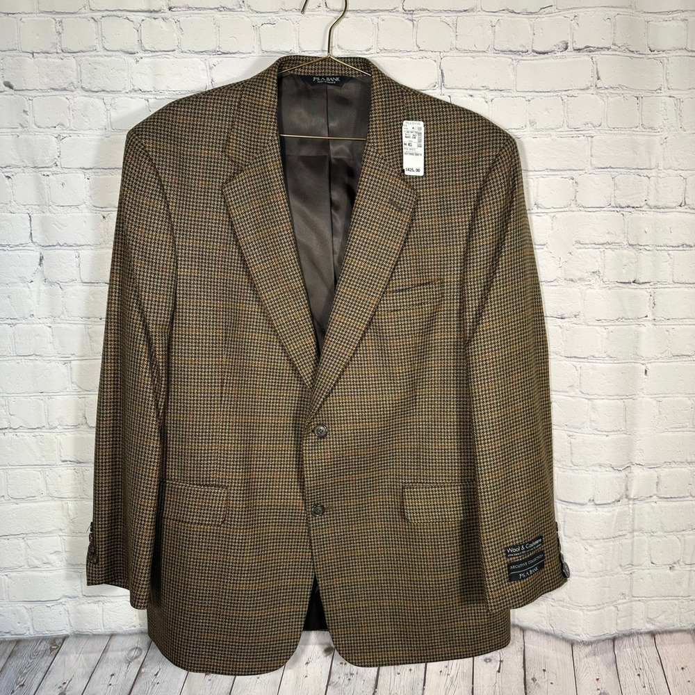 Jos. A. Bank Executive Collection Wool Cashmere Houndstooth Blazer‎ 44 Reg NEW